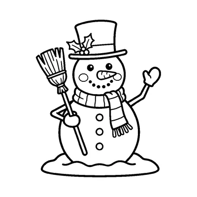Fenstervorlage Schneemann zum Ausdrucken