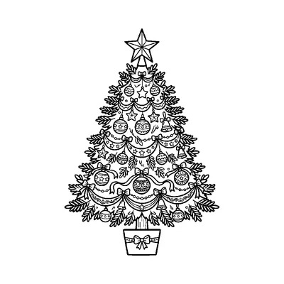 Fenstervorlage Tannenbaum zum Ausdrucken