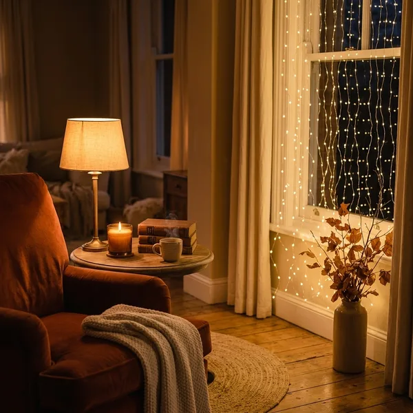 Lichtervorhang für das Fenster, 300 LED
