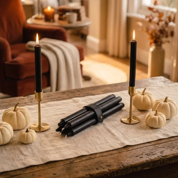 Schwarze Stabkerzen, 20 Stück